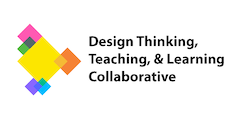 A logo with numerous colorful squares overlapped to the left of the words "Design Thinking, Teaching, & Learning Collaborative."