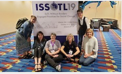 Our ISSOTL 2019 International Collaborative Writing Group members. Pictured L-R are Lisa McKendrick-Calder, Julia Choate, Lisa Cravens-Brown, Kathy Berlin, Jennifer Hill, and Susan Smith.