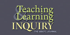 Teaching & Learning Inquiry journal logo with a black background.